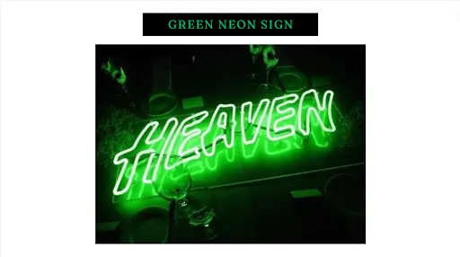The Beauty of Green Neon Signs Along Walkways